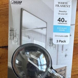 Feit Electric‎ 40W G25 Globe LED Dimmable Daylight 5000K White Filament 3 Pack